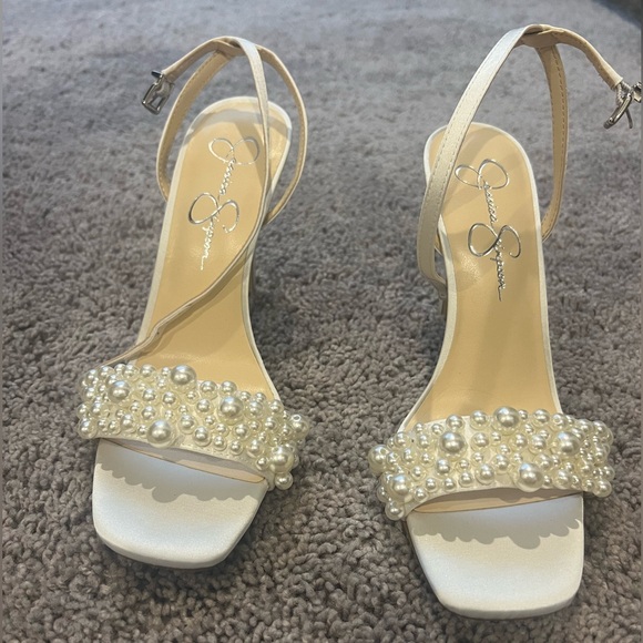 Pearl Embellished Heels - Picture 1 of 4